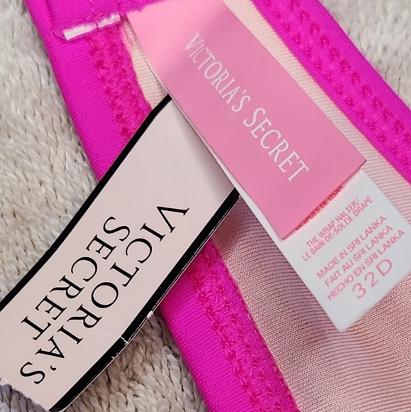 Victoria's Secret NWT women's bikini top 32D Neon Pink/Black BRAND NEW!! - Picture 5 of 5
